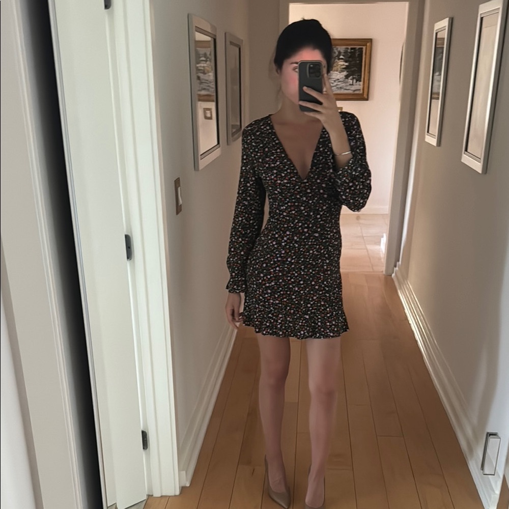 Elegant Black Floral Dress